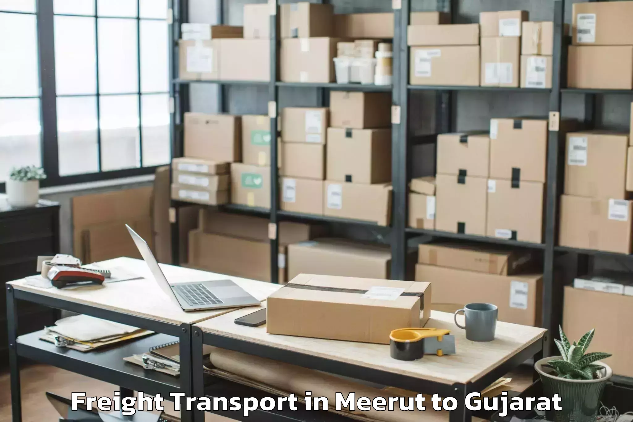 Trusted Meerut to Rudra Mata Airport Bhj Freight Transport